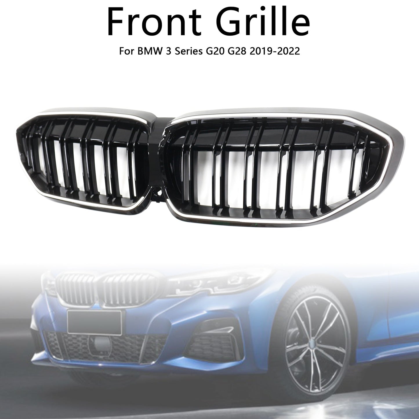 Griglia a doppio rene nera BMW Serie 3 G20 2019-2022 51138072085