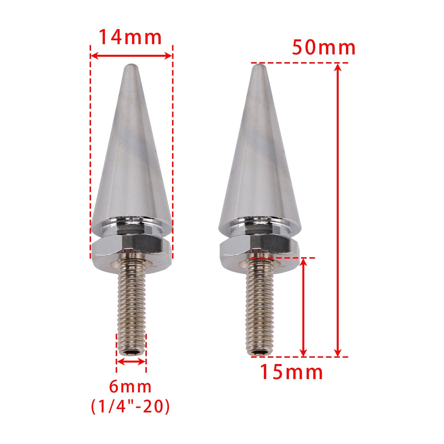 3 bulloni per parabrezza con punte, argento per Electra Glide Tri Glide Street Glide 14-25