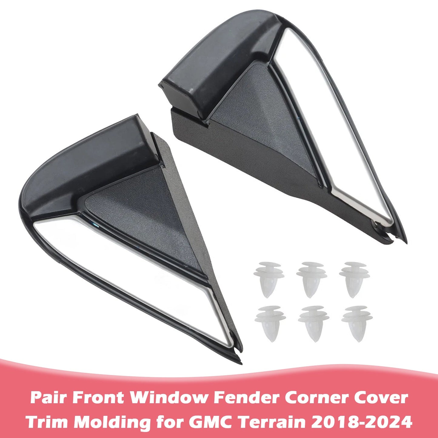 Coppia di modanature per angoli di copertura del parafango del finestrino anteriore per GMC Terrain 2018-2024