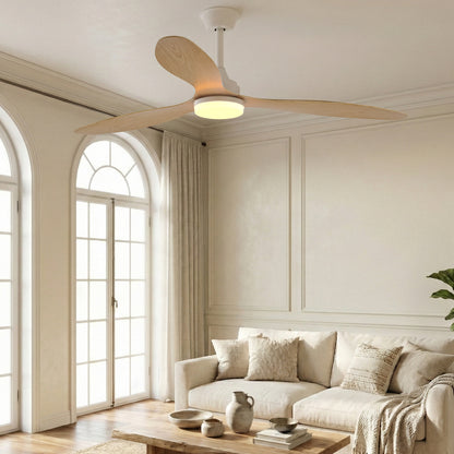 Telecomando Ventilatore moderno 52" con luce 6 velocità Nero-Bianco