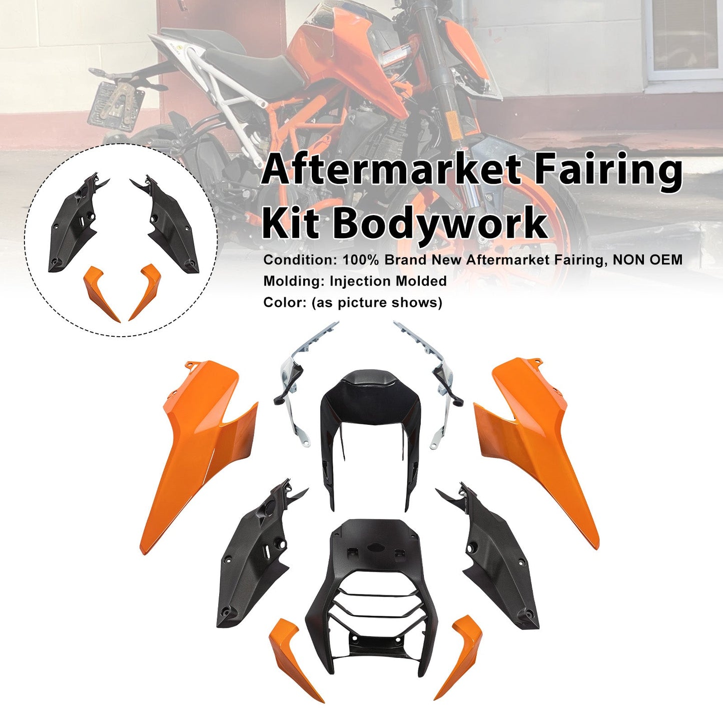 Kit di carene in plastica stampata a iniezione per Honda 390 Duke 2017-2023