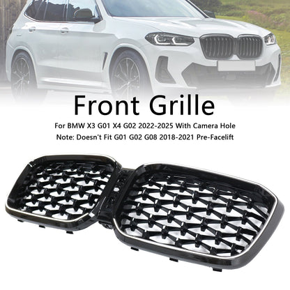 Griglia a rene paraurti anteriore nero lucido BMW X3 G01 X4 G02 2022-2025