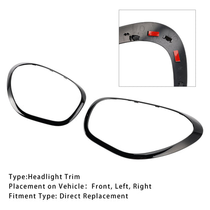 2 anelli ornamentali per fari anteriori neri lucidi per Mini Cooper Countryman R60