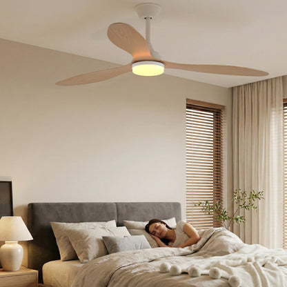 Telecomando Ventilatore moderno 52" con luce 6 velocità Nero-Bianco