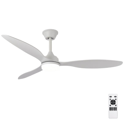Telecomando Ventilatore moderno 52" con luce 6 velocità Nero-Bianco