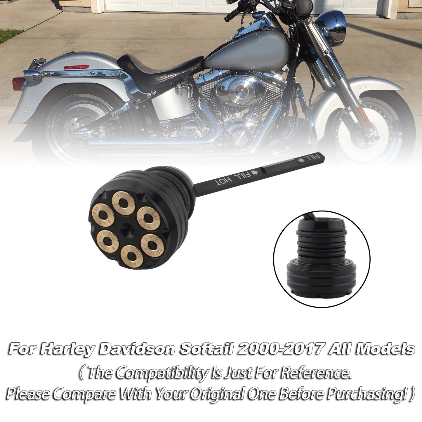 Tappo del serbatoio dell'astina di livello dell'olio per Softail 2000-2017 tutti i modelli