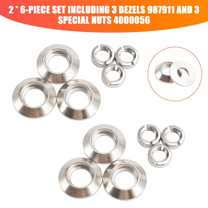 2× Set di lunetta e dado per interruttore cruscotto per Jeep CJ5 CJ7 CJ8 1972-1986 Ventola tergicristallo luci