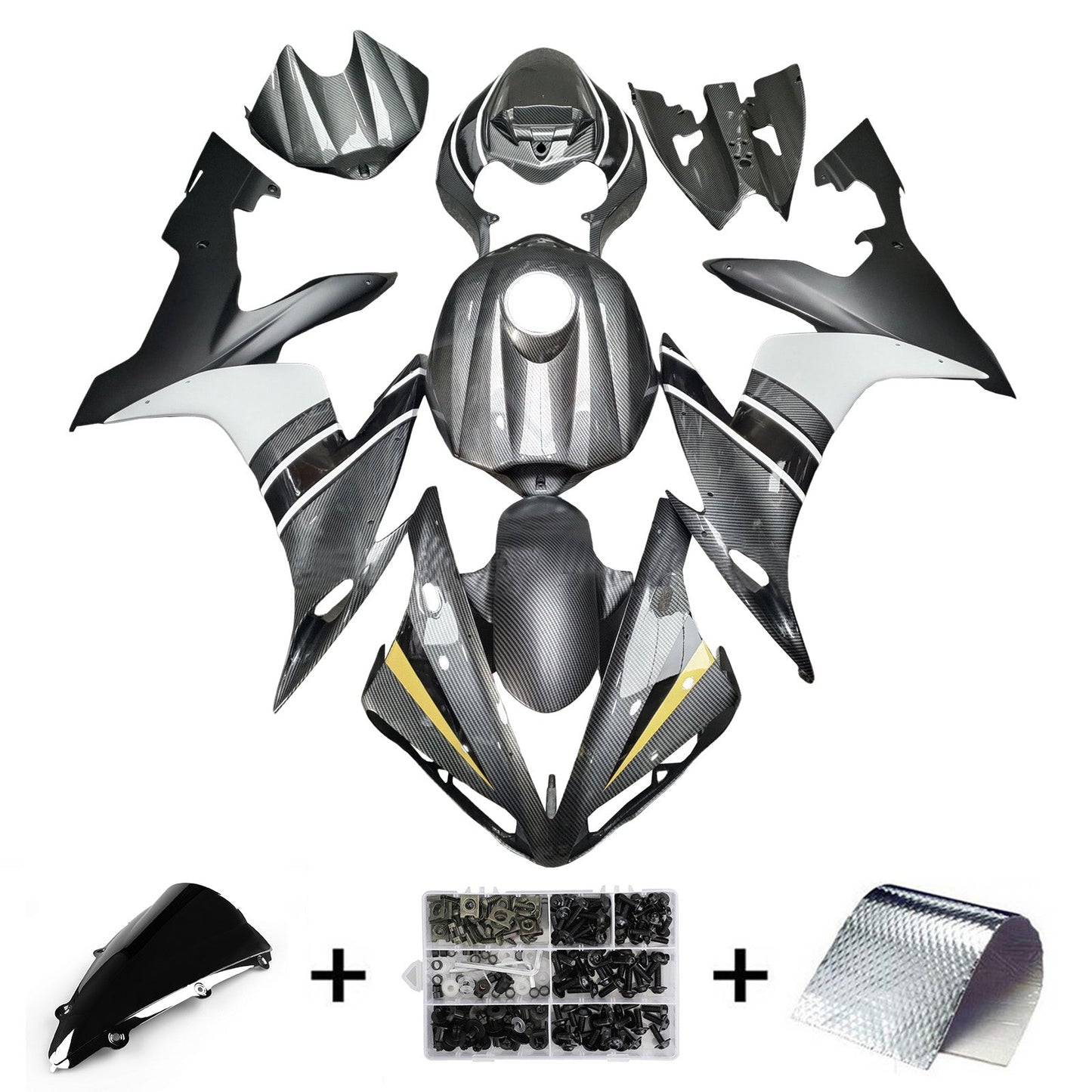 Kit carenatura iniezione plastica ABS per Yamaha YZFR1 YZF-R1 2004-2006