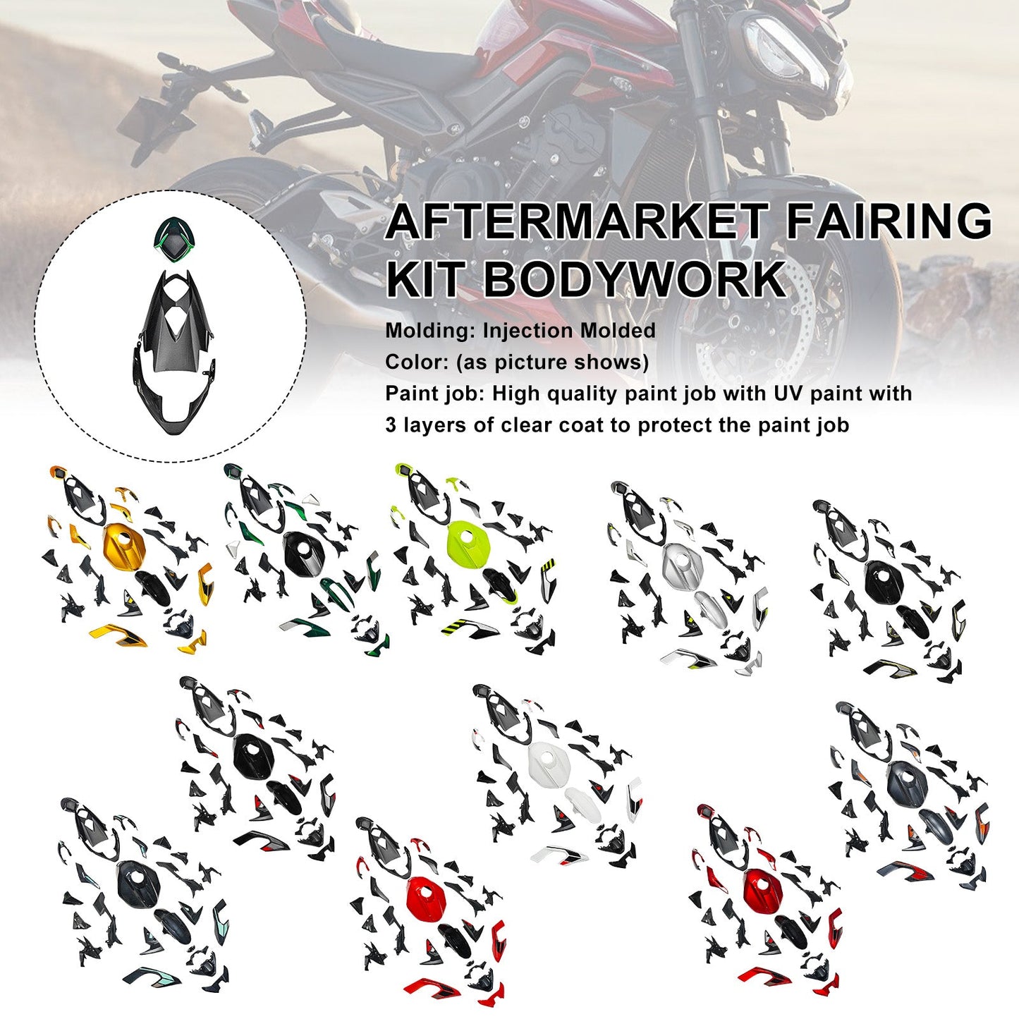 Kit di carene stampate a iniezione per Street Triple 765 R/RS 2023-2025
