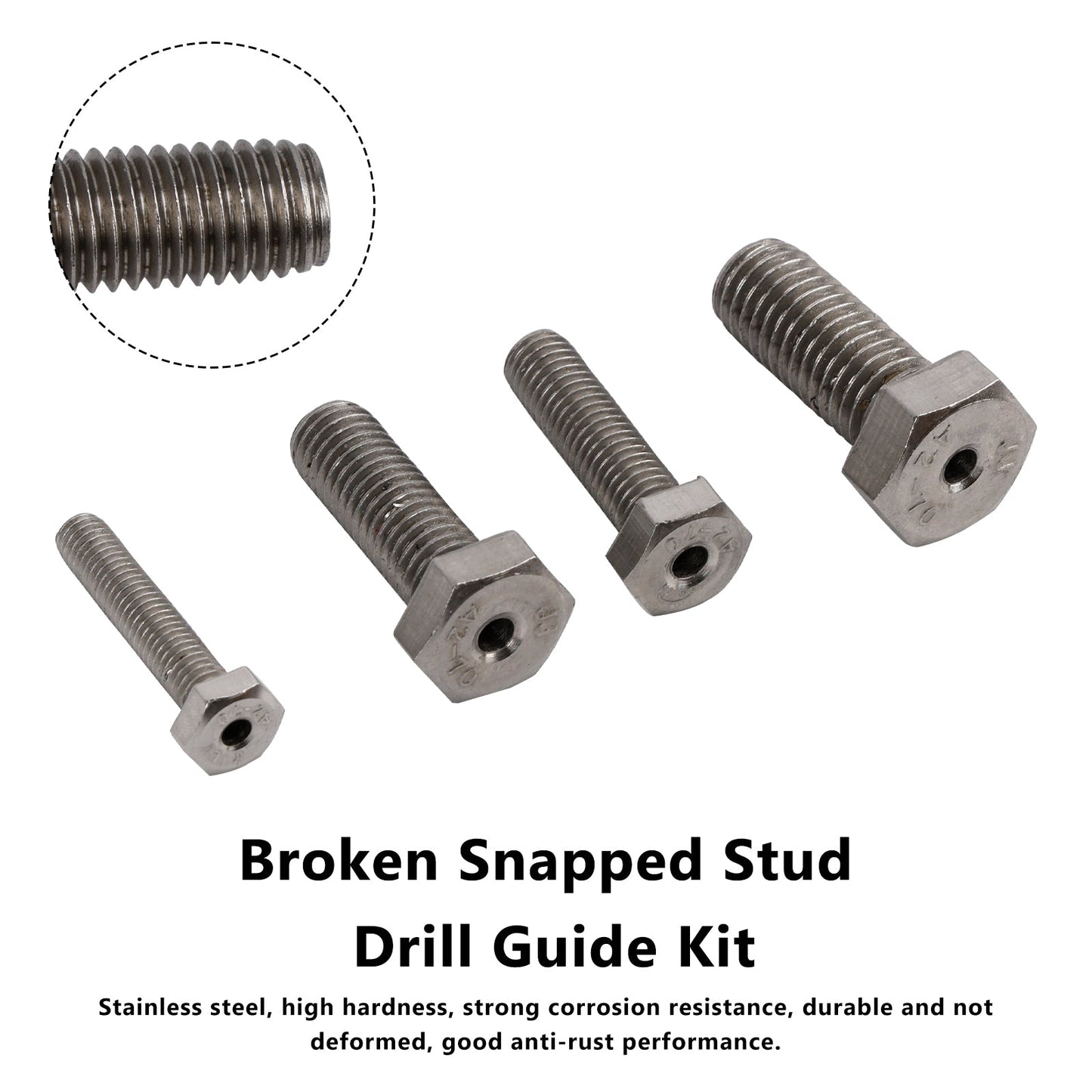 Kit di guide per trapano per prigionieri spezzati in acciaio inossidabile M6, M8, M10 e M12, 4 pezzi
