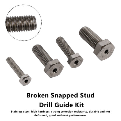 Kit di guide per trapano per prigionieri spezzati in acciaio inossidabile M6, M8, M10 e M12, 4 pezzi