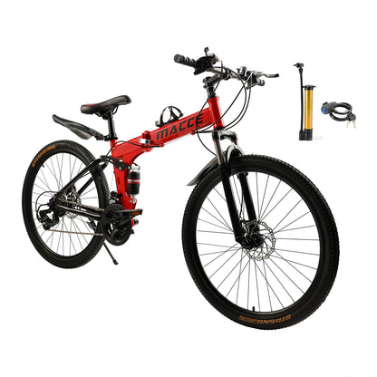 Ruote da 26 "27 velocità a doppio disco a doppio freno pieghevole mountain bike mtb per adulti neri