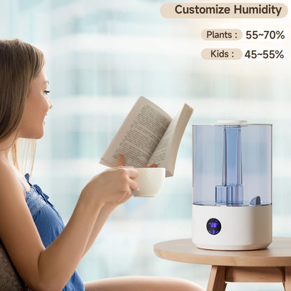 Umidificatore per camera grande (7,8L), con sterilizzazione UV, diffusore di oli essenziali