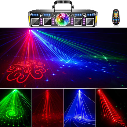 Luce di proiezione stroboscopica UV con sfera magica laser 5 in 1 da 96 immagini con telecomando