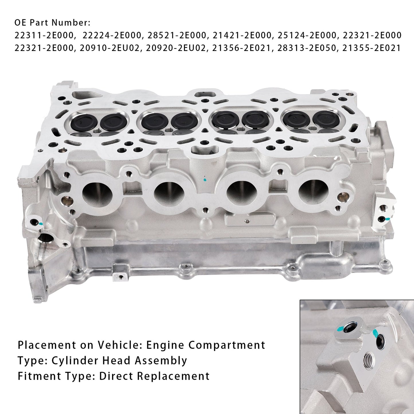Gruppo testata cilindro Kia Forte (YD) G4NB 2013–2016 22311-2E000 22321-2E000