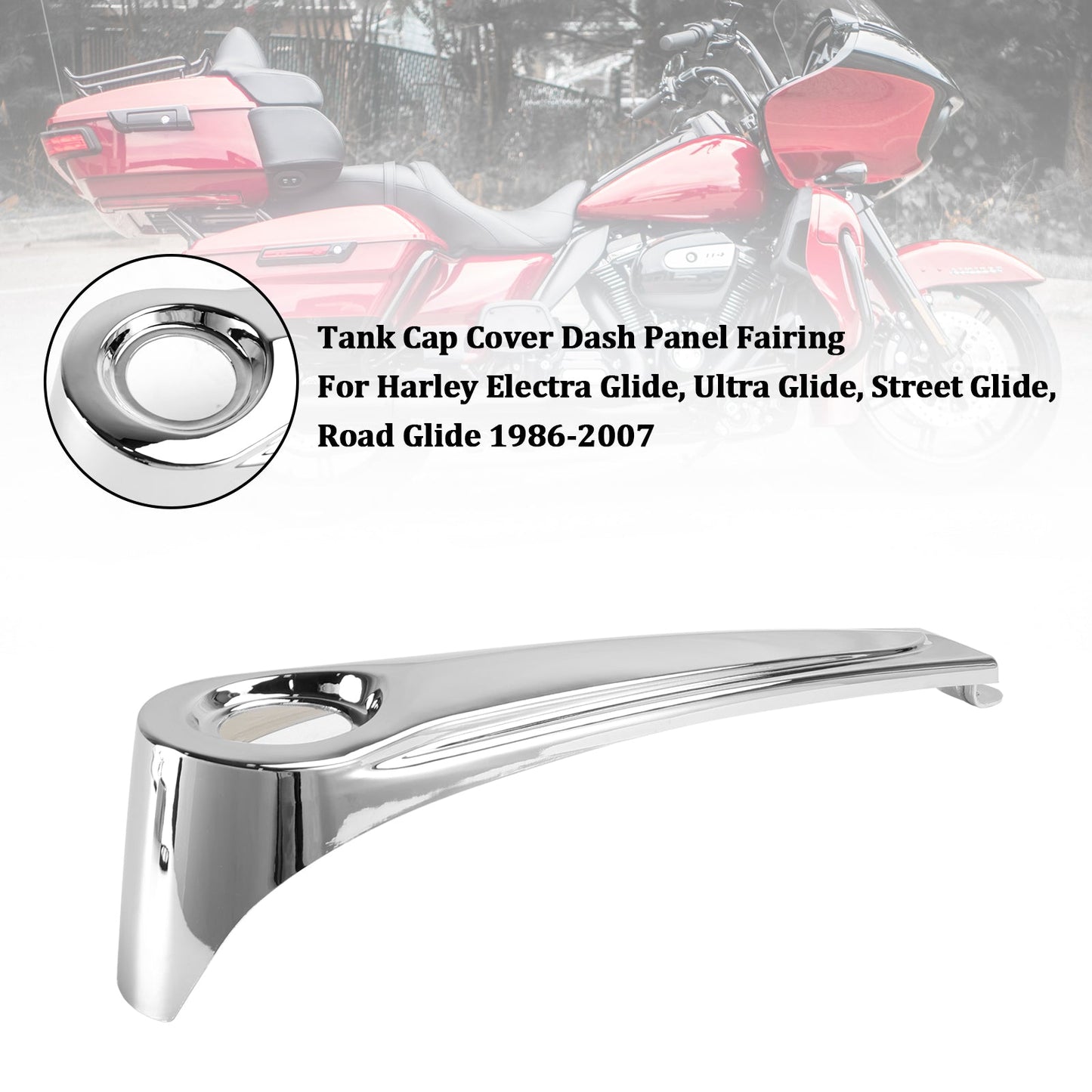 1986-2007 Harley Electra Glide, Ultra Glide, Street Glide, Road Glide Pannello di copertura del tappo del serbatoio Carenatura