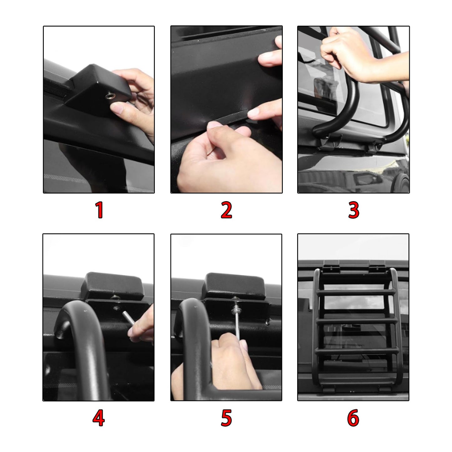 Scala per lunotto posteriore Jeep Wrangler JL JLU 2 porte e 4 porte 2018-2024