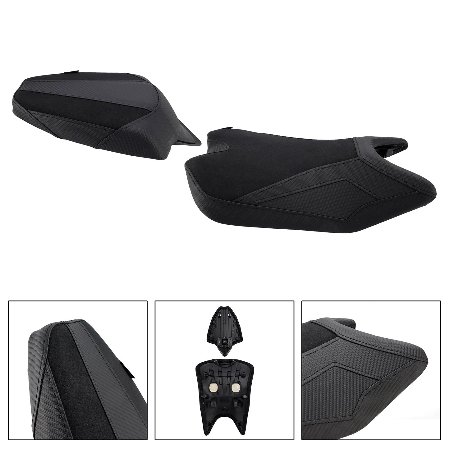 Kit sella conducente e passeggero Rs 457 per Aprilia RS457 2024-2025, cuscino in PU rosso.