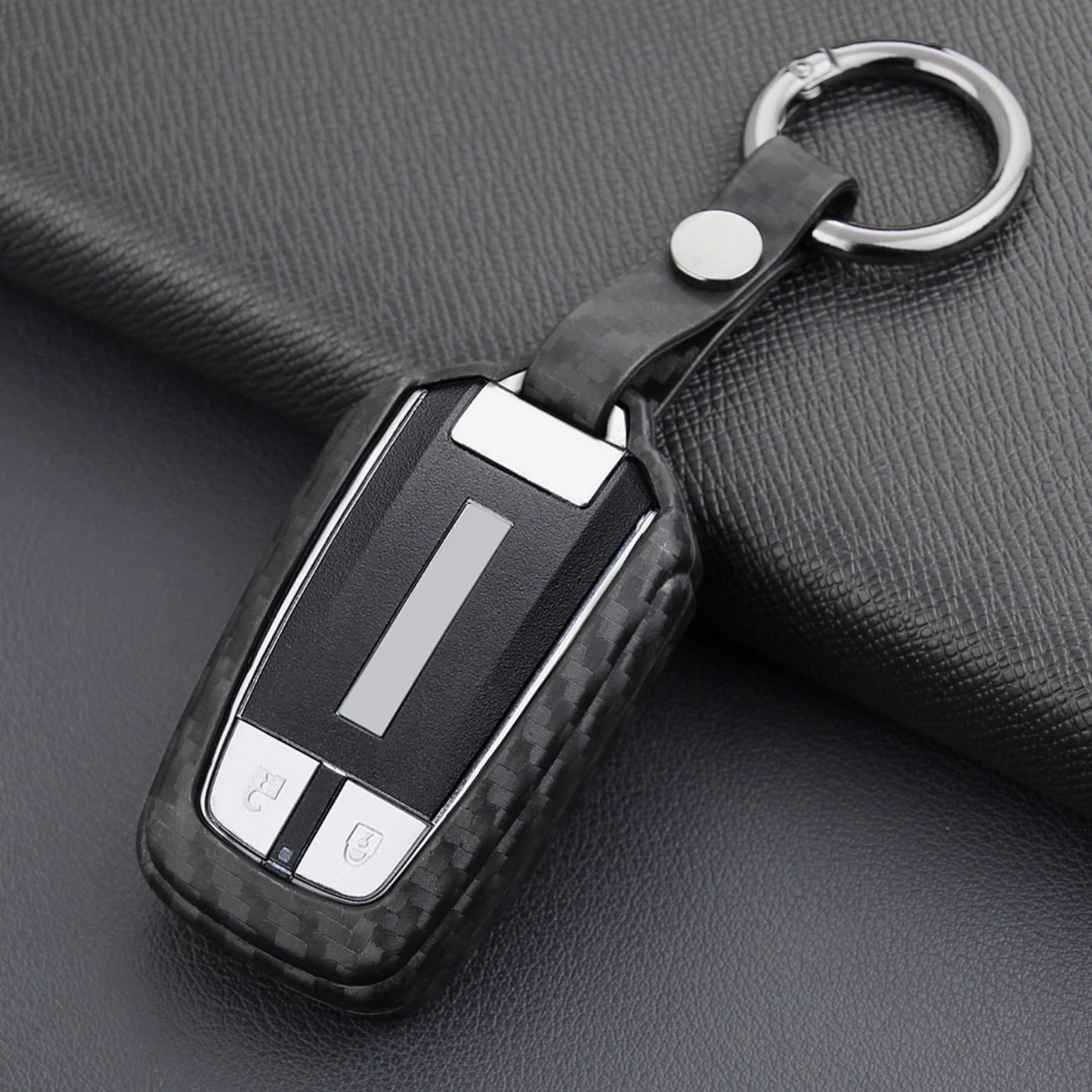Custodia in pelle e silicone per chiave auto con fibbia per Isuzu