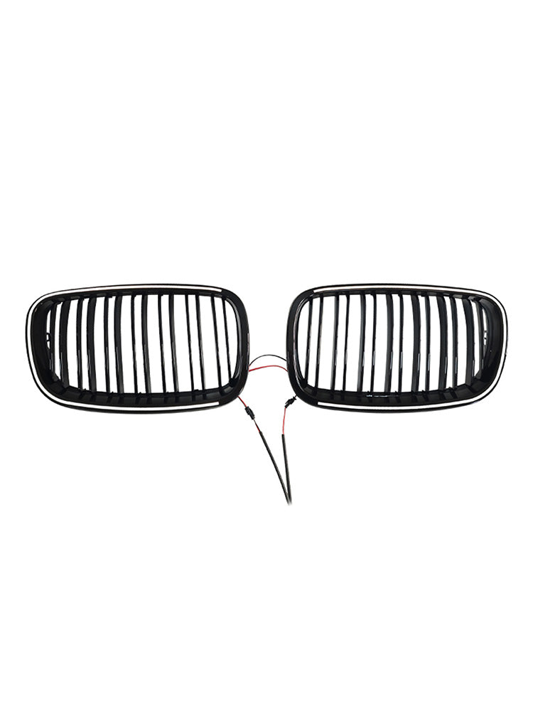 Griglia anteriore a doppio rene nera lucida per paraurti, compatibile con BMW X5 E70 X6 E71 2007-2013