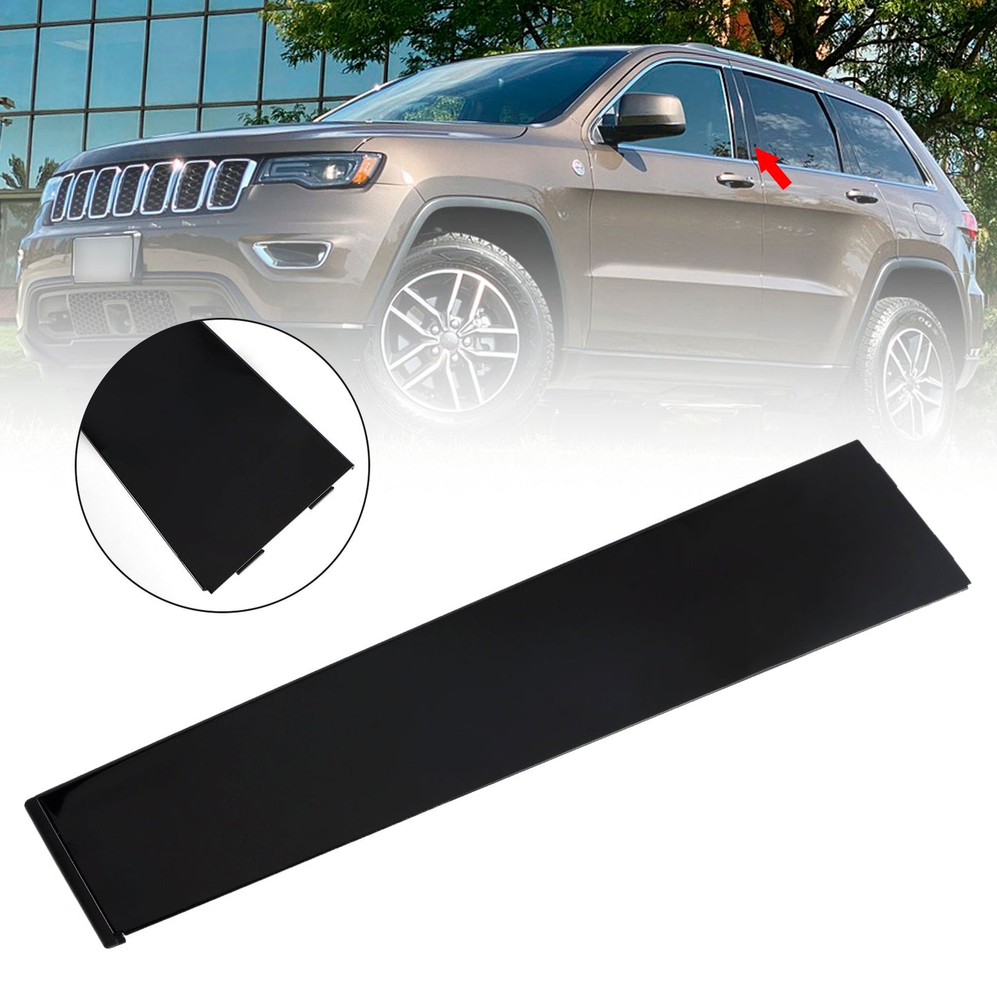 Applique per finestrino montante portiera posteriore sinistra B 57010447 per Jeep Grand Cherokee