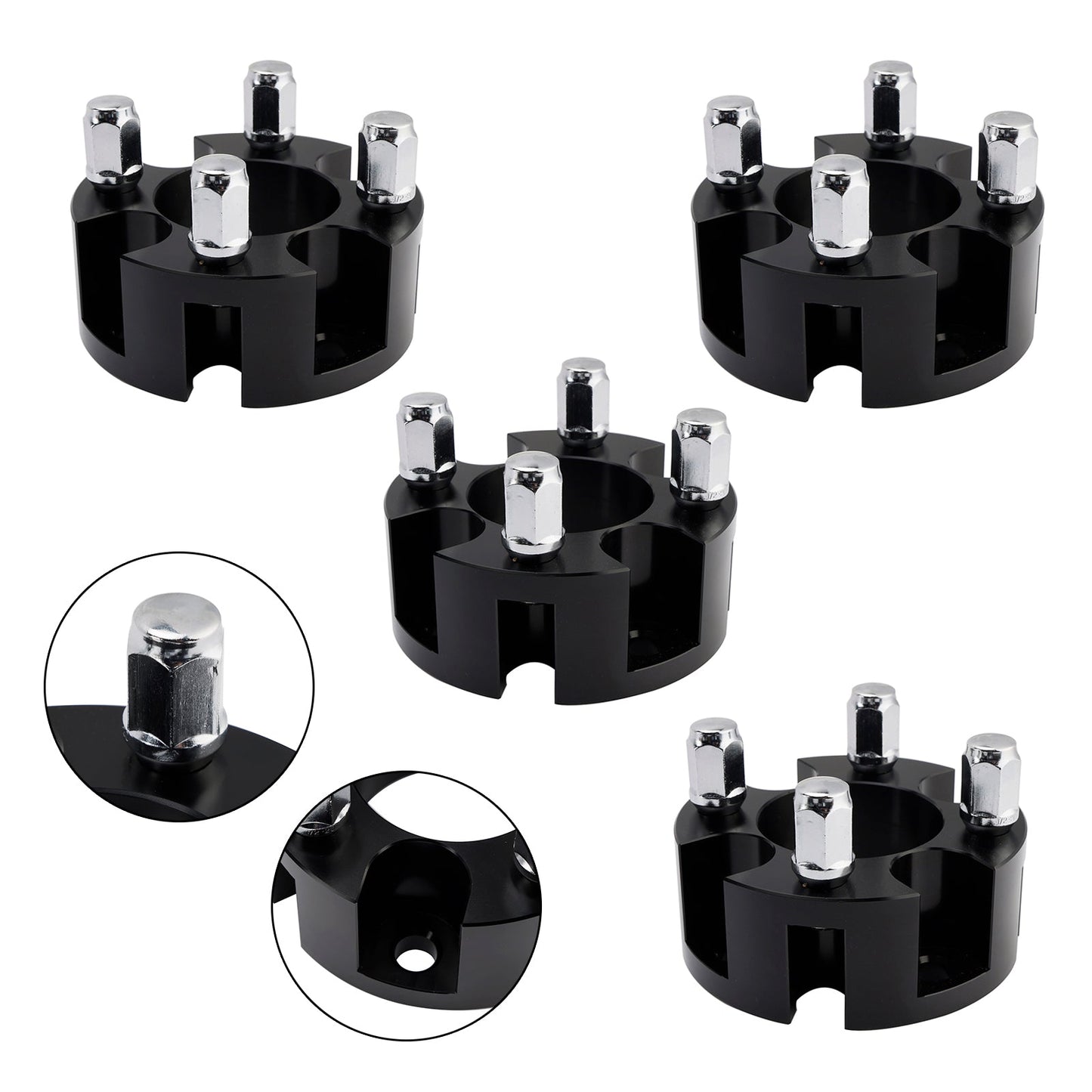 Kit distanziali per ruote da 2"" per carrelli da golf, dadi ruota neri per Yamaha Club Car Ezgo