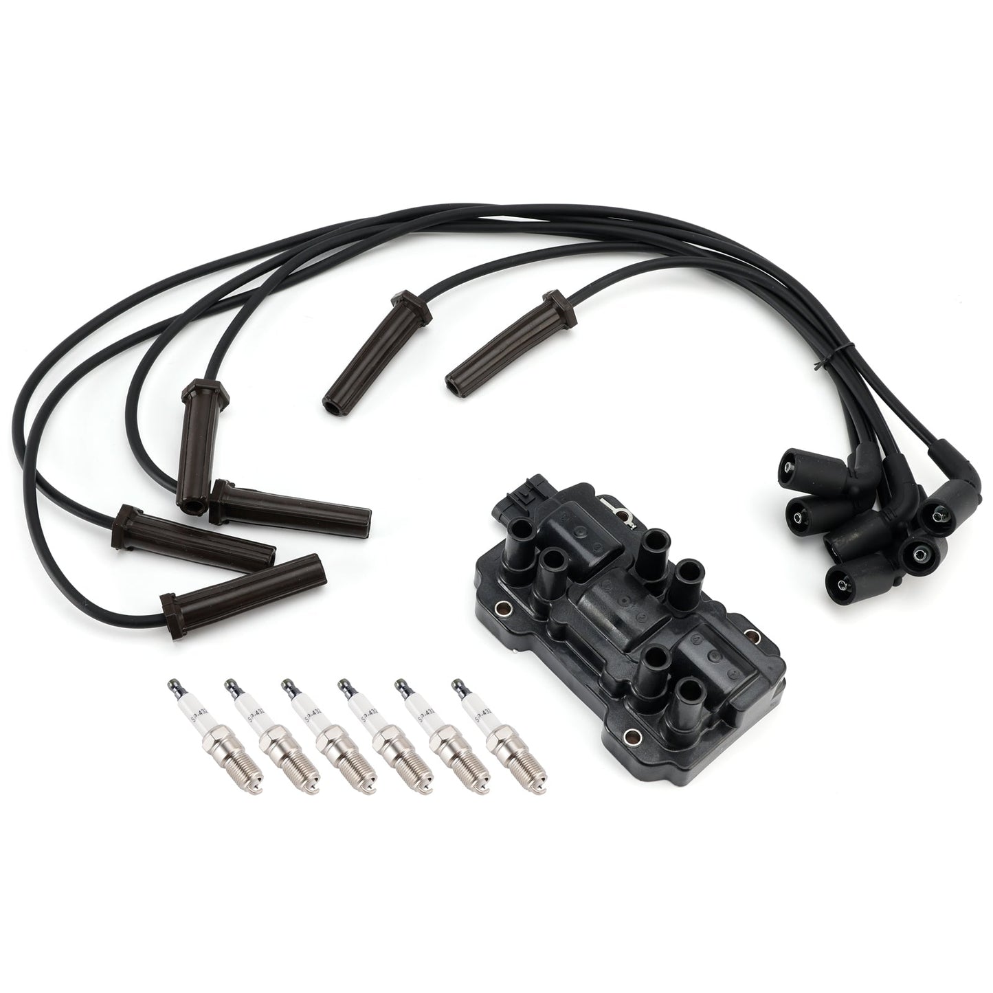 1 bobina di accensione + 6 candele + 6 cavi UF434 per Chevrolet GMC Pontiac