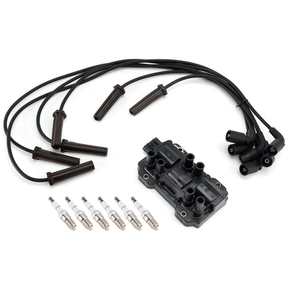 1 bobina di accensione + 6 candele + 6 cavi UF434 per Chevrolet GMC Pontiac