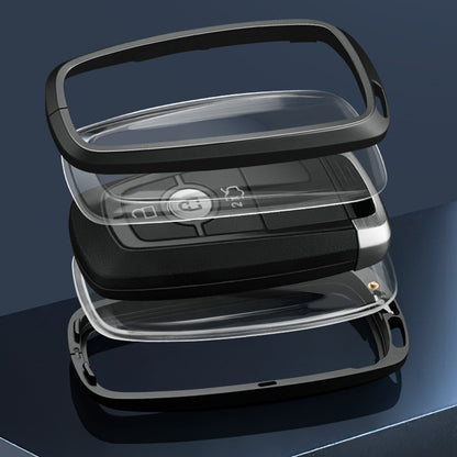 Custodia per chiave auto in TPU nero in lega di alluminio con fibbia per Ford