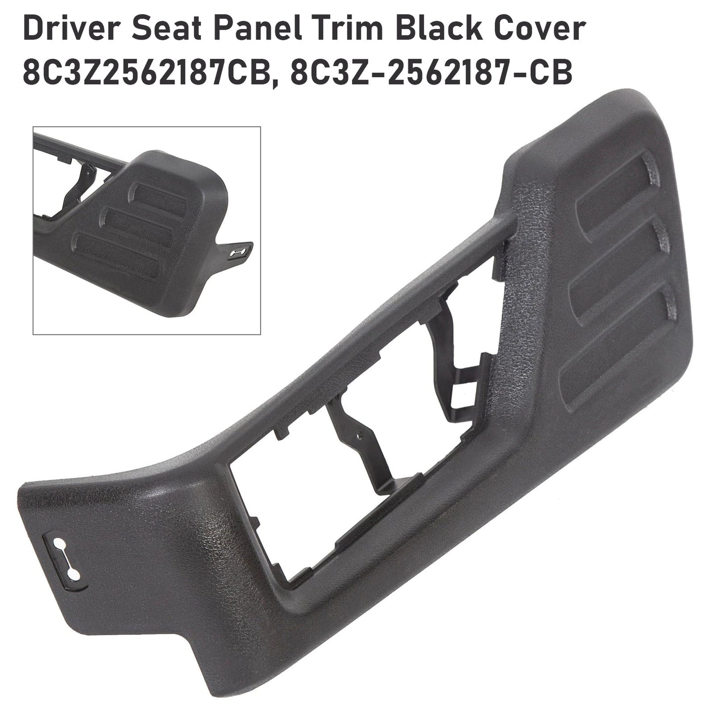 Rivestimento del pannello del sedile del conducente, rivestimento nero per Ford F250 F350 F450 Super Duty 2008-2010