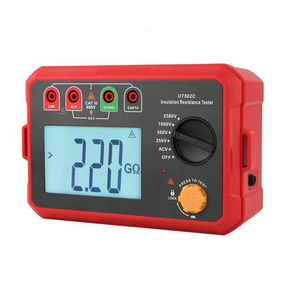 Megohmmetro digitale UT502C, tester di resistenza di isolamento, multimetro