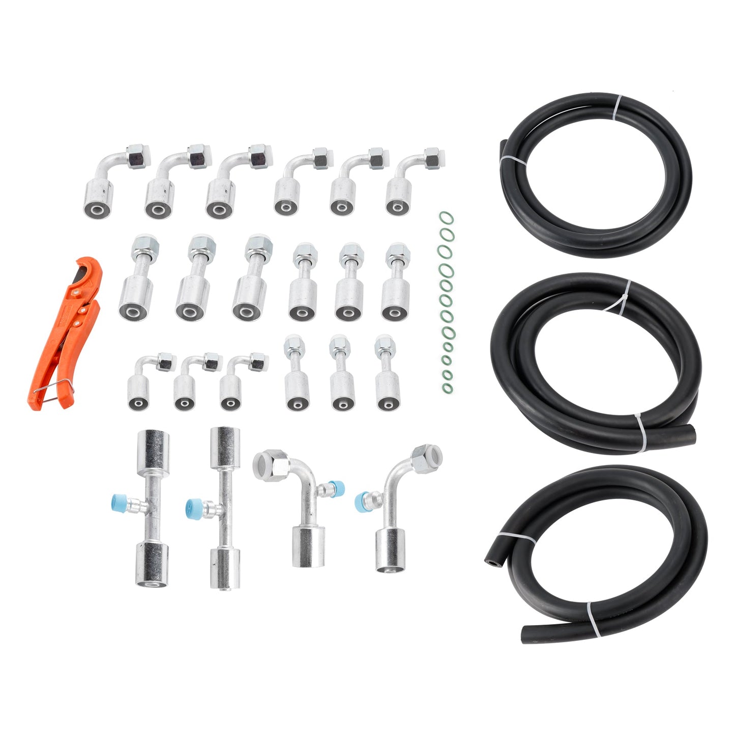 Kit di tubi flessibili e raccordi per aria condizionata da 26 pezzi da 9,5 piedi, include tubo flessibile AC da 9,5 piedi n. 6, n. 8, n. 10