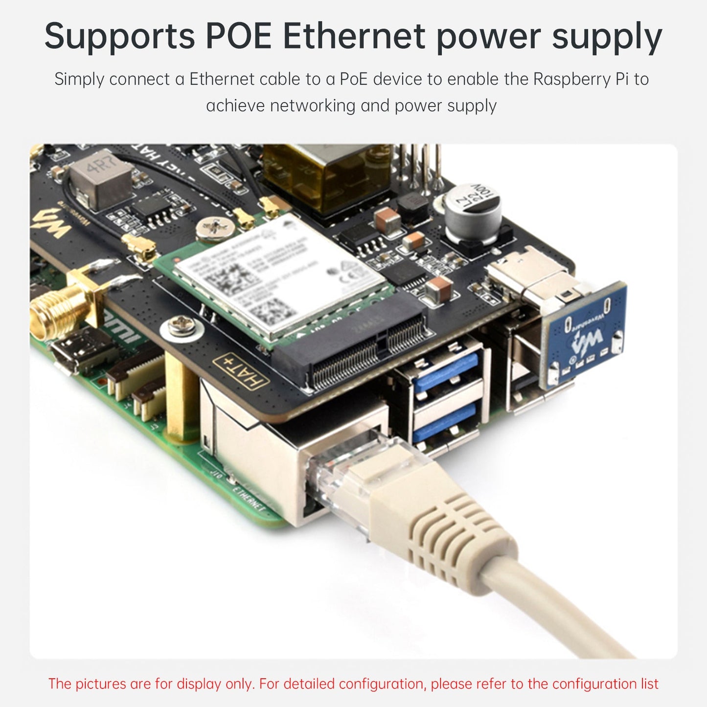 Scheda adattatore di alimentazione Ethernet PoE per Raspberry Pi 5 PCIe a M.2 E Key