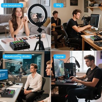 Scheda audio V8s, set di schede audio per live, podcast, registrazioni, canto, streaming e giochi.