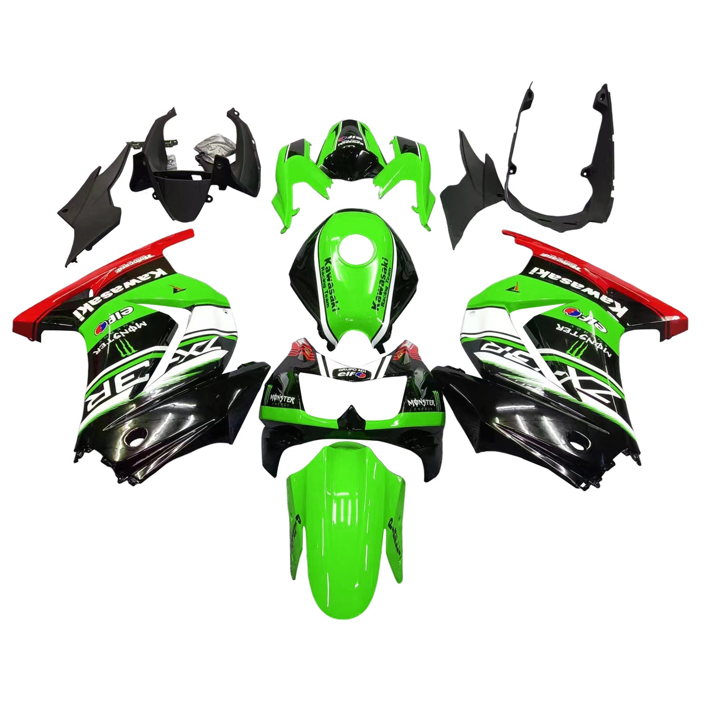 2008-2012  Kawasaki EX250 Ninja250R  Kit di carenatura a iniezione ABS di plastica adatta