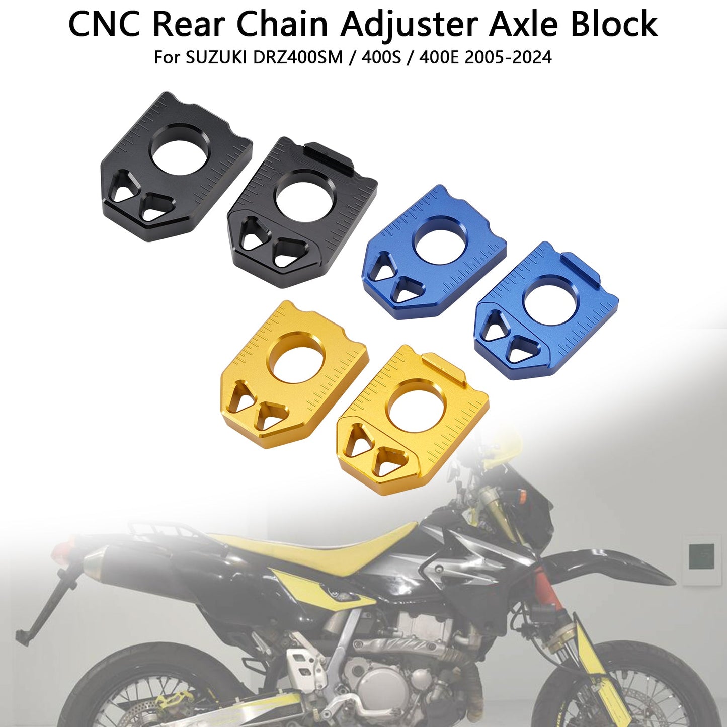 Blocco asse tendicatena posteriore CNC SUZUKI DRZ400SM 400S 400E 2005-2024