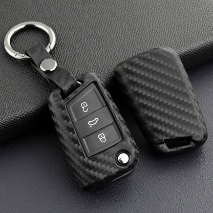 Custodia in silicone e pelle per chiave auto con fibbia per Volkswagen Golf MK7