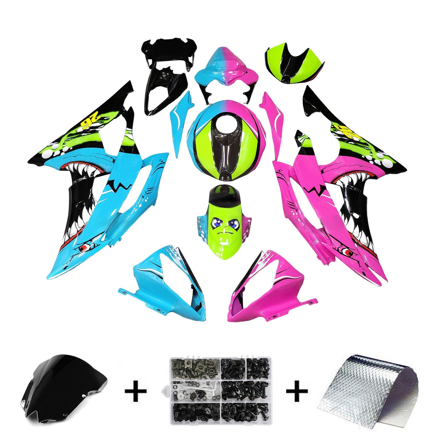 Kit carenatura iniezione plastica ABS per Yamaha YZFR6 YZF-R6 2008-2016