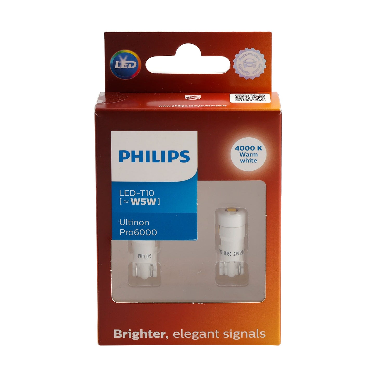 Luce auto LED-T10 Ultinon Pro6000 W5W 24961WU60 4000K 24V per PHILIPS