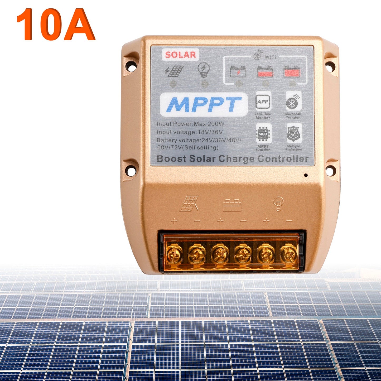 Regolatore solare MPPT Boost 10A/20A/30A 24V36V48V60V72V APP mobile Controllo intelligente