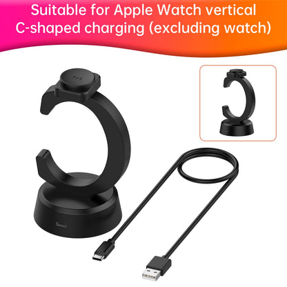 Caricabatterie verticale a forma di C per Apple Watch, adattatore per dock di ricarica per iWatch