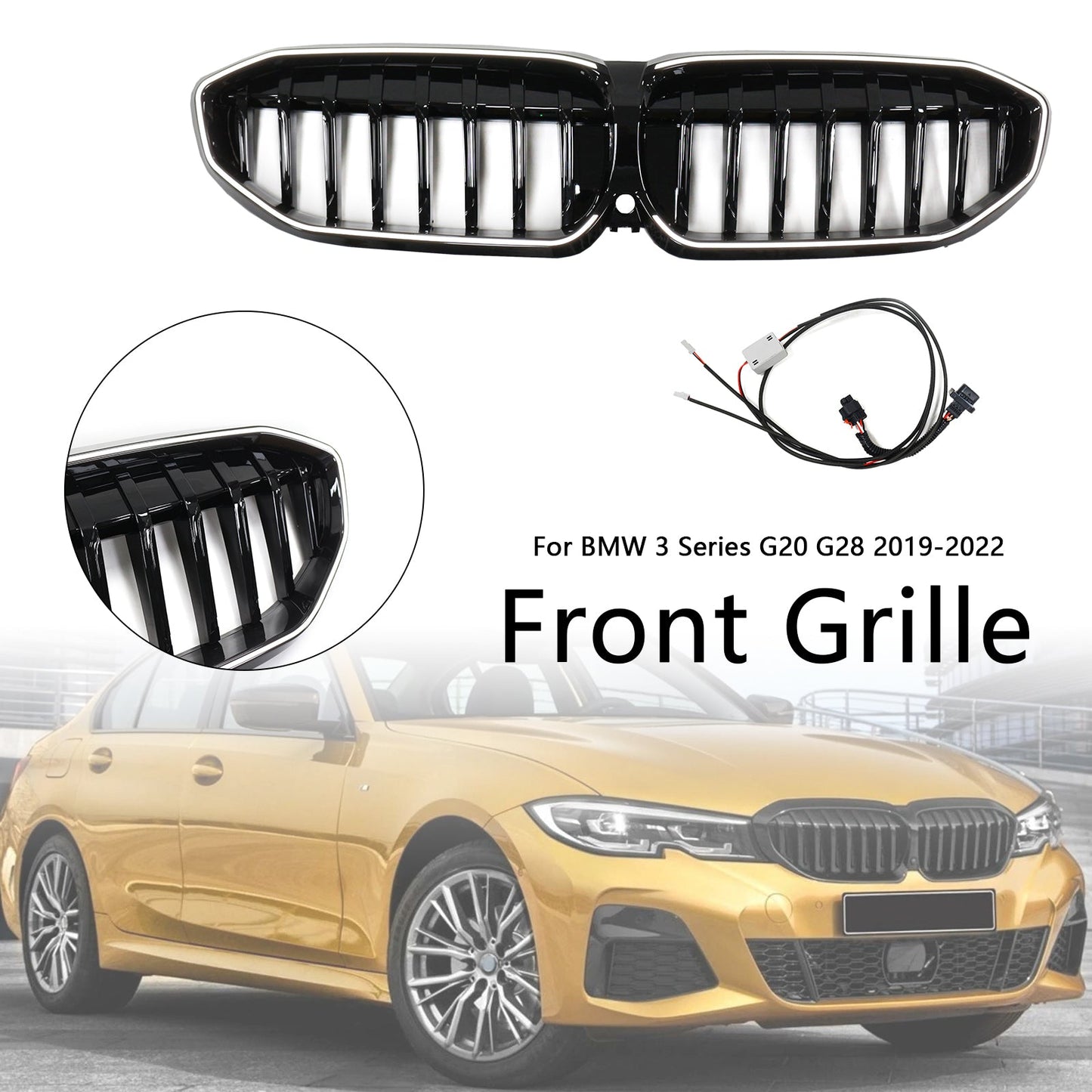 Griglia a rene nera lucida BMW Serie 3 G20 2019-2022 51138072085