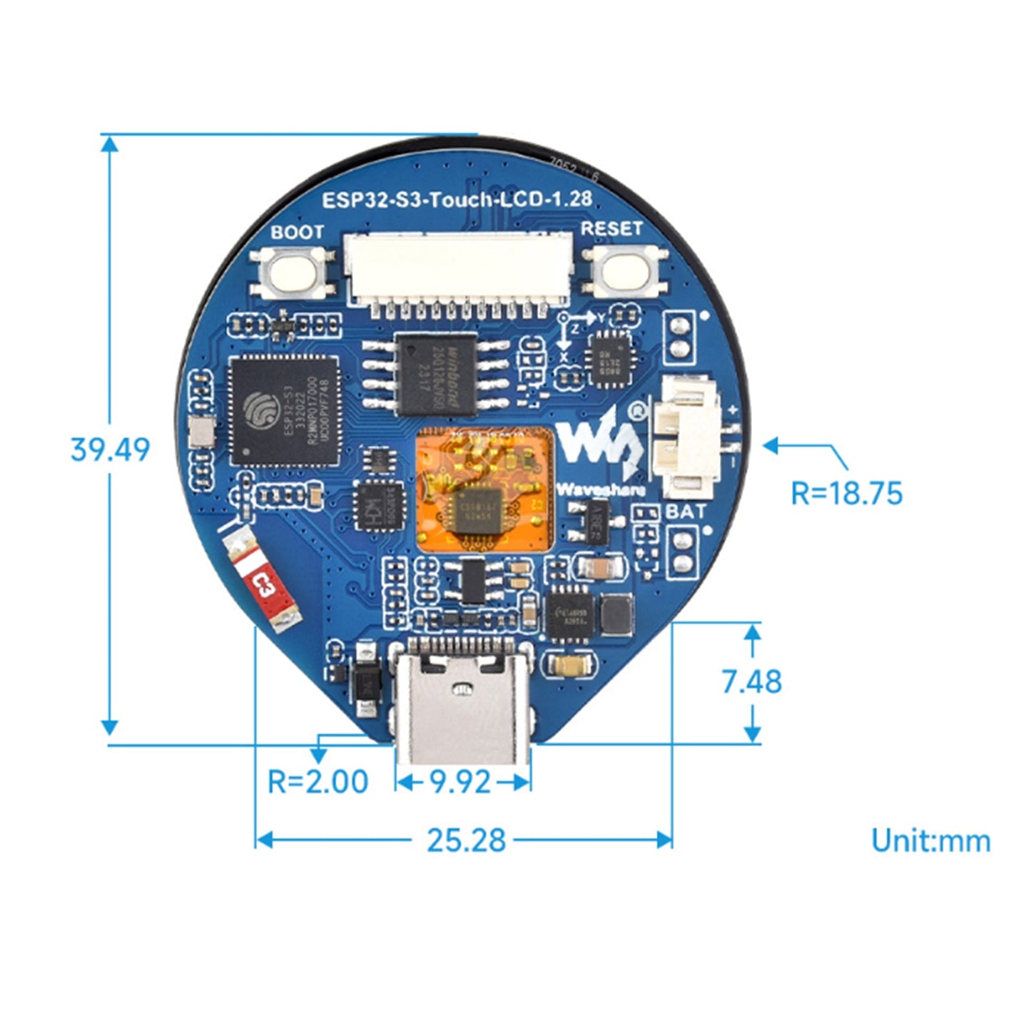 Scheda di sviluppo ESP32-S3 Touch Screen capacitivo Processore Dual-Core Bluetooth