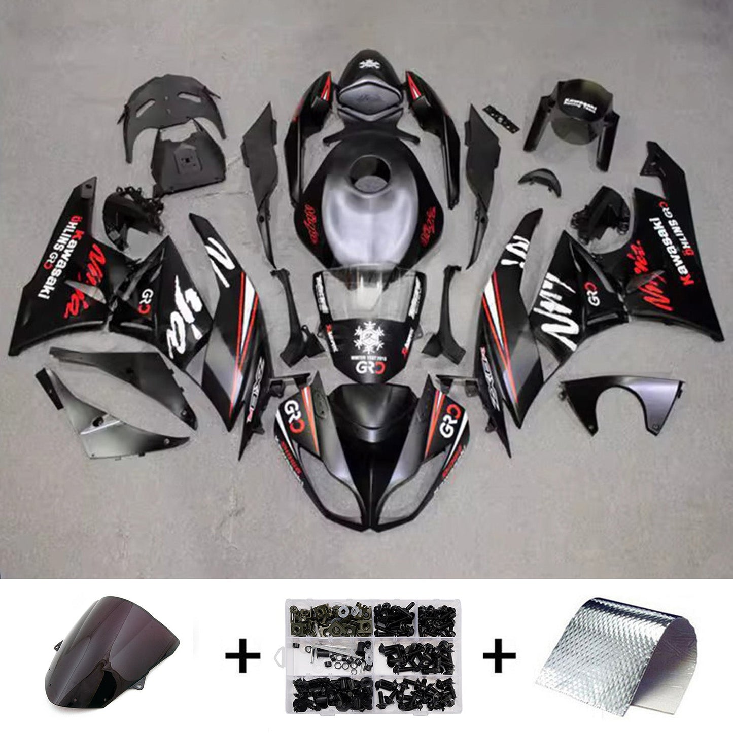 Kit carenatura iniezione in plastica ABS adatto per Kawasaki ZX6R 636 2009-2012