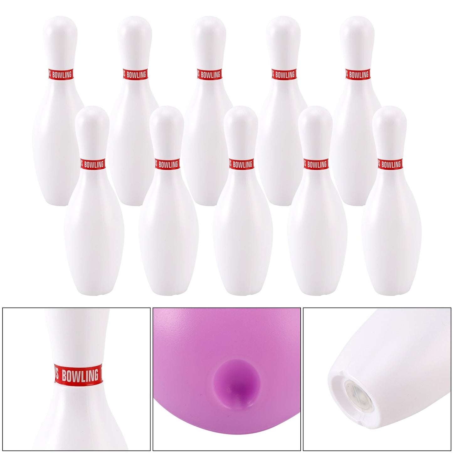 Set di palle da bowling luminose da 19 cm, giocattolo da gioco per feste per bambini, da interno e da esterno