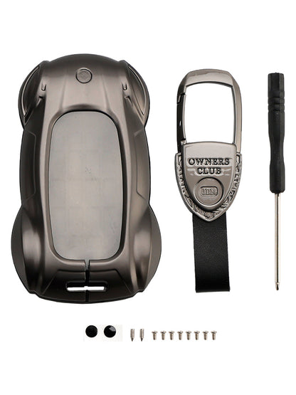 Custodia in pelle e lega di zinco grigia per chiave auto per Lexus ES260h/RX350h/LS500h