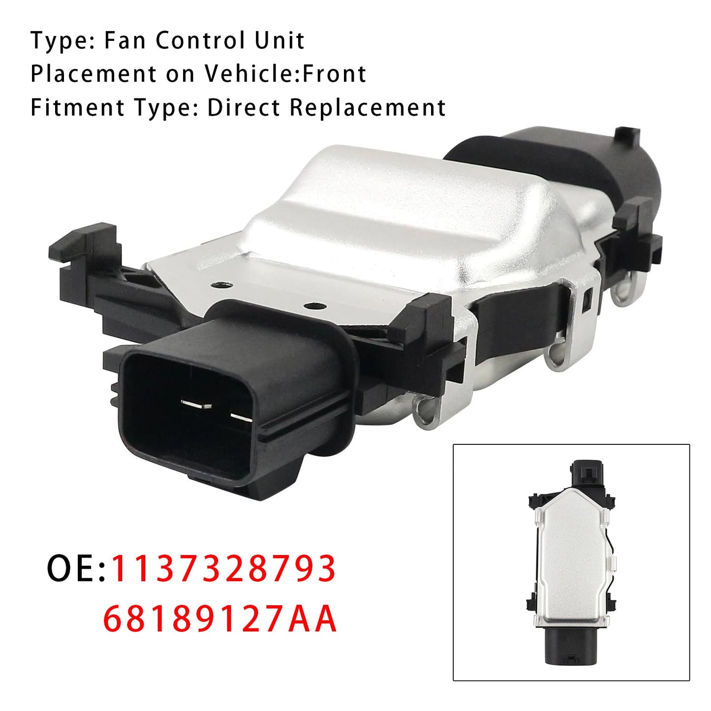 Modulo di controllo della ventola del radiatore per Dodge Dart 2013-2016 1137328793 68189127AA