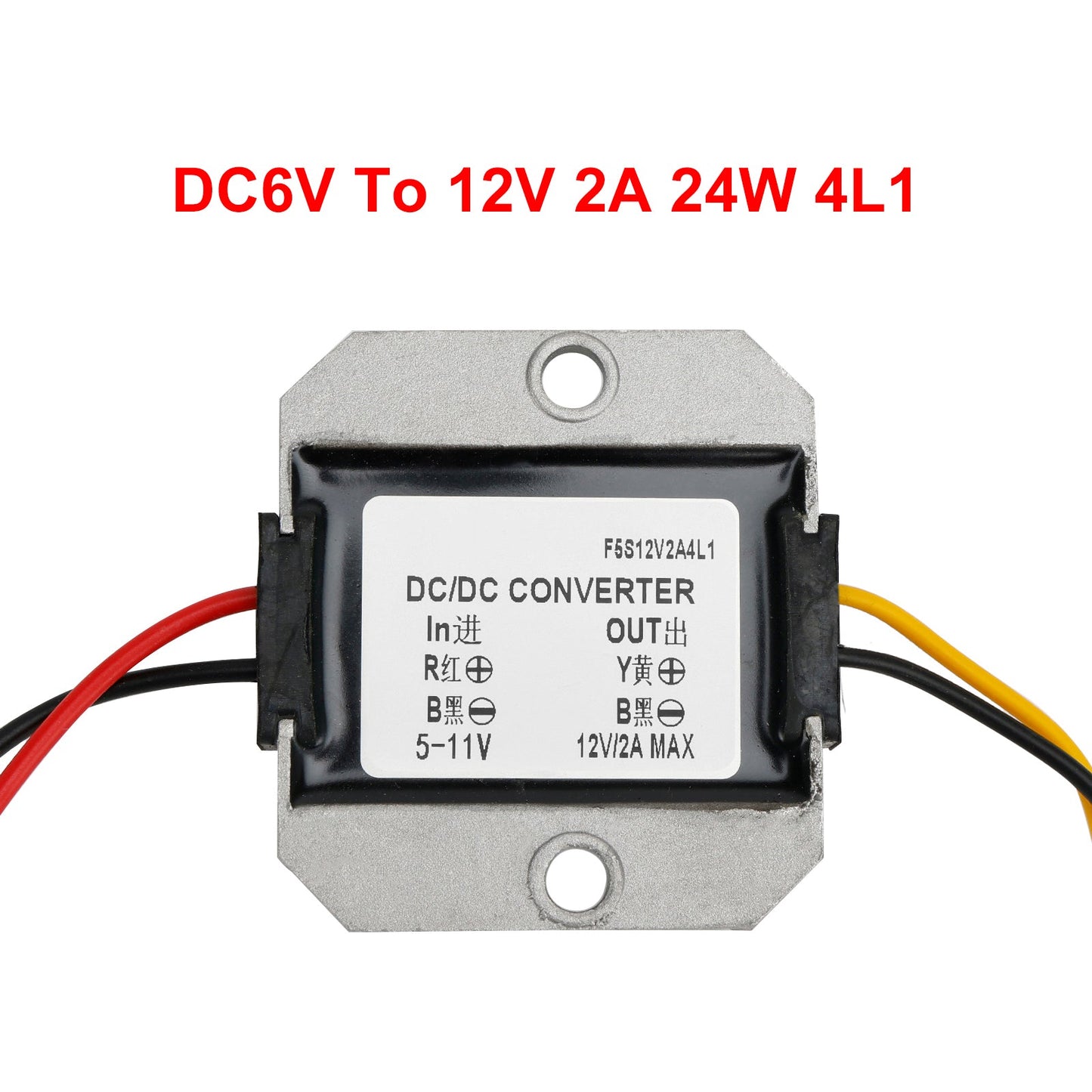 Convertitore regolatore di alimentazione step-up impermeabile DC 6V a 12V 2A 24W