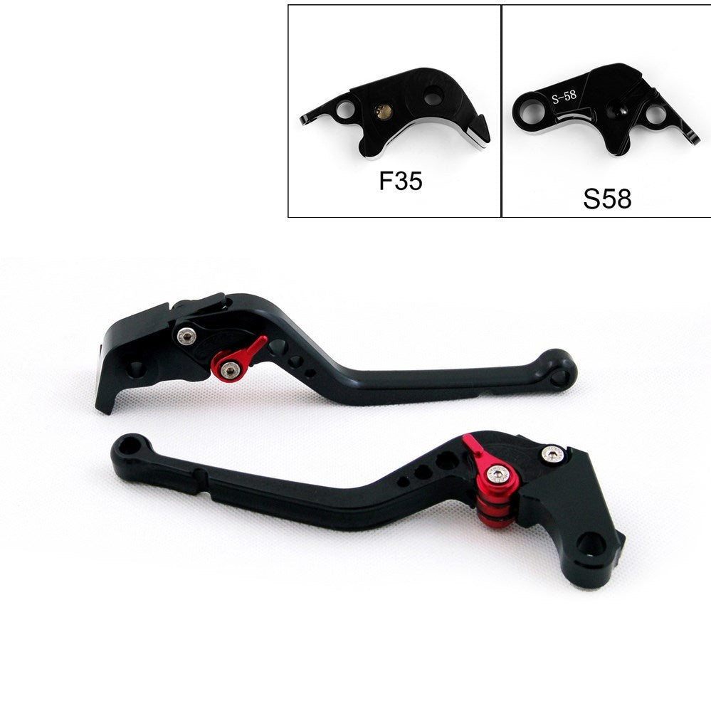 Long Brake Clutch Levers For Suzuki GSXR600 GSXR750 2006-10 GSXR1000 05-06 Black