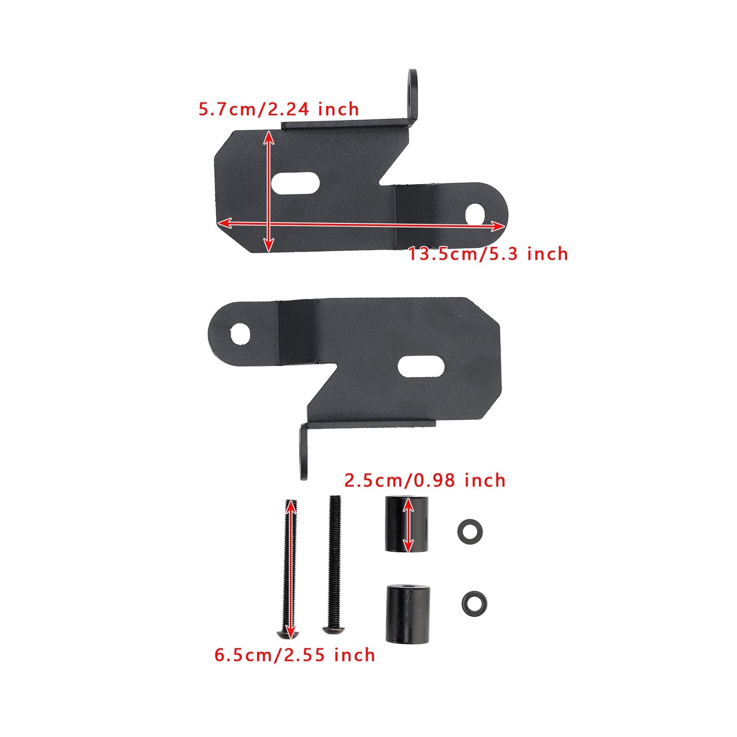 Staffe di montaggio luci nere per montante anteriore Jeep Wrangler JL 7318 2018-2019